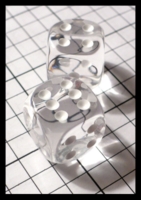 Dice : Dice - 6D Pipped - Clear Transparent with White Pips - FA collection buy Dec 2010